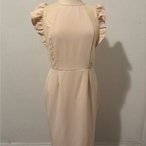 Paper Dolls Cream Ruffled Midi Dress